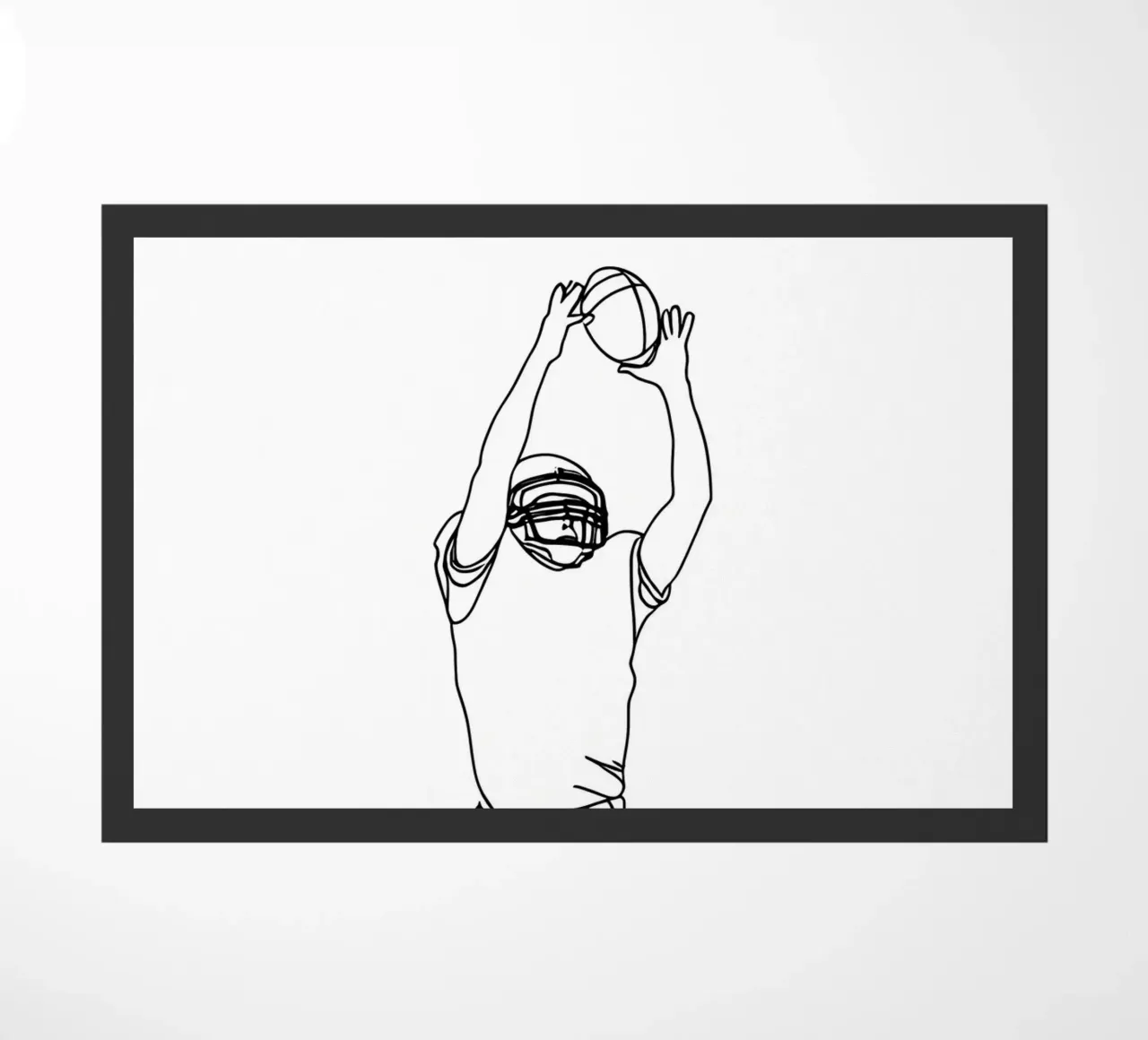 Giocatore di calcio - Line Art minimalista zerbino da Viv Line Art