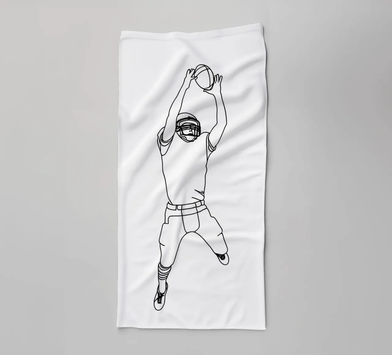 Football Player - Minimalist Line Art towel by Viv Line Art