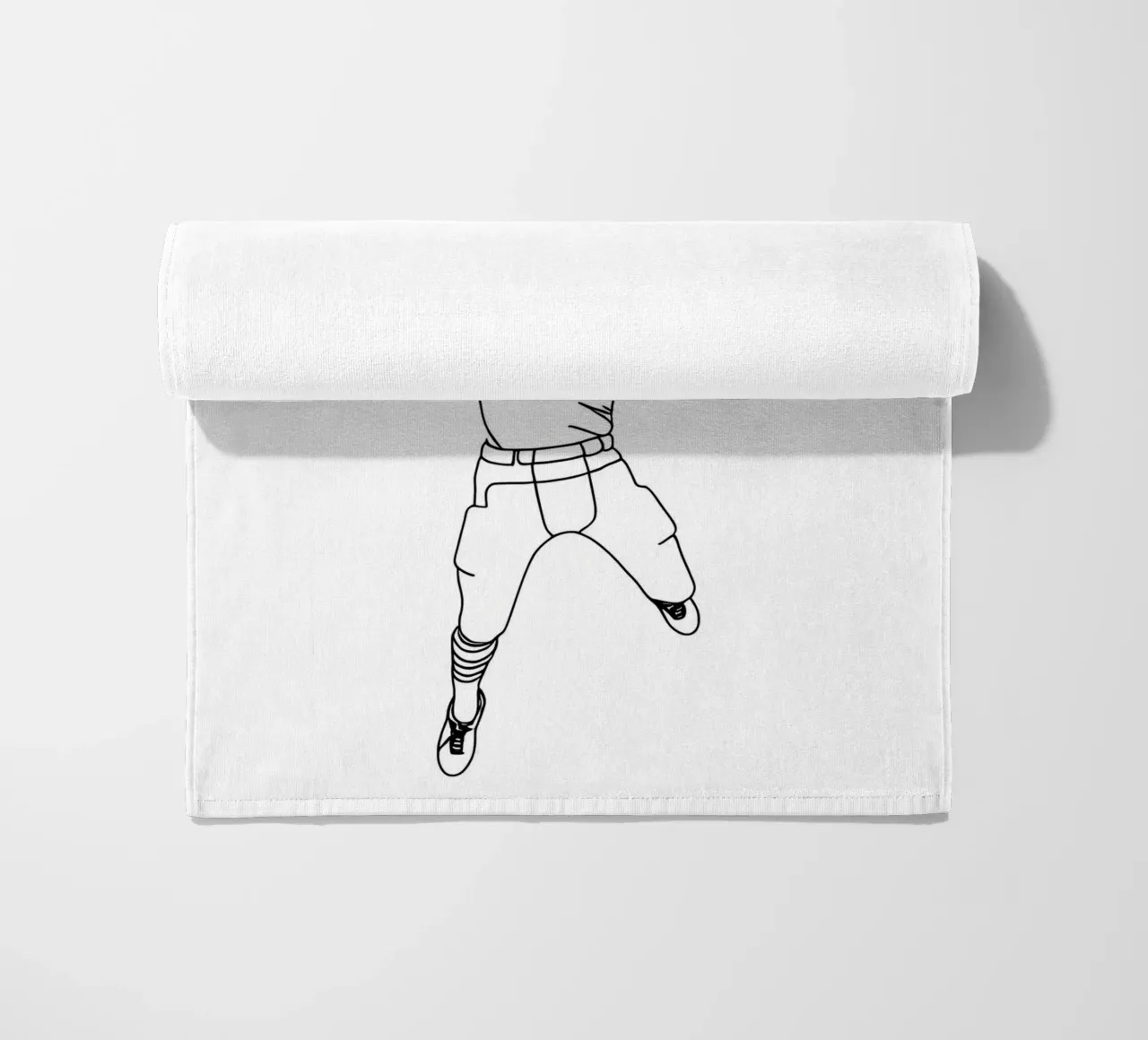 Giocatore di calcio - Line Art minimalista telo mare da Viv Line Art