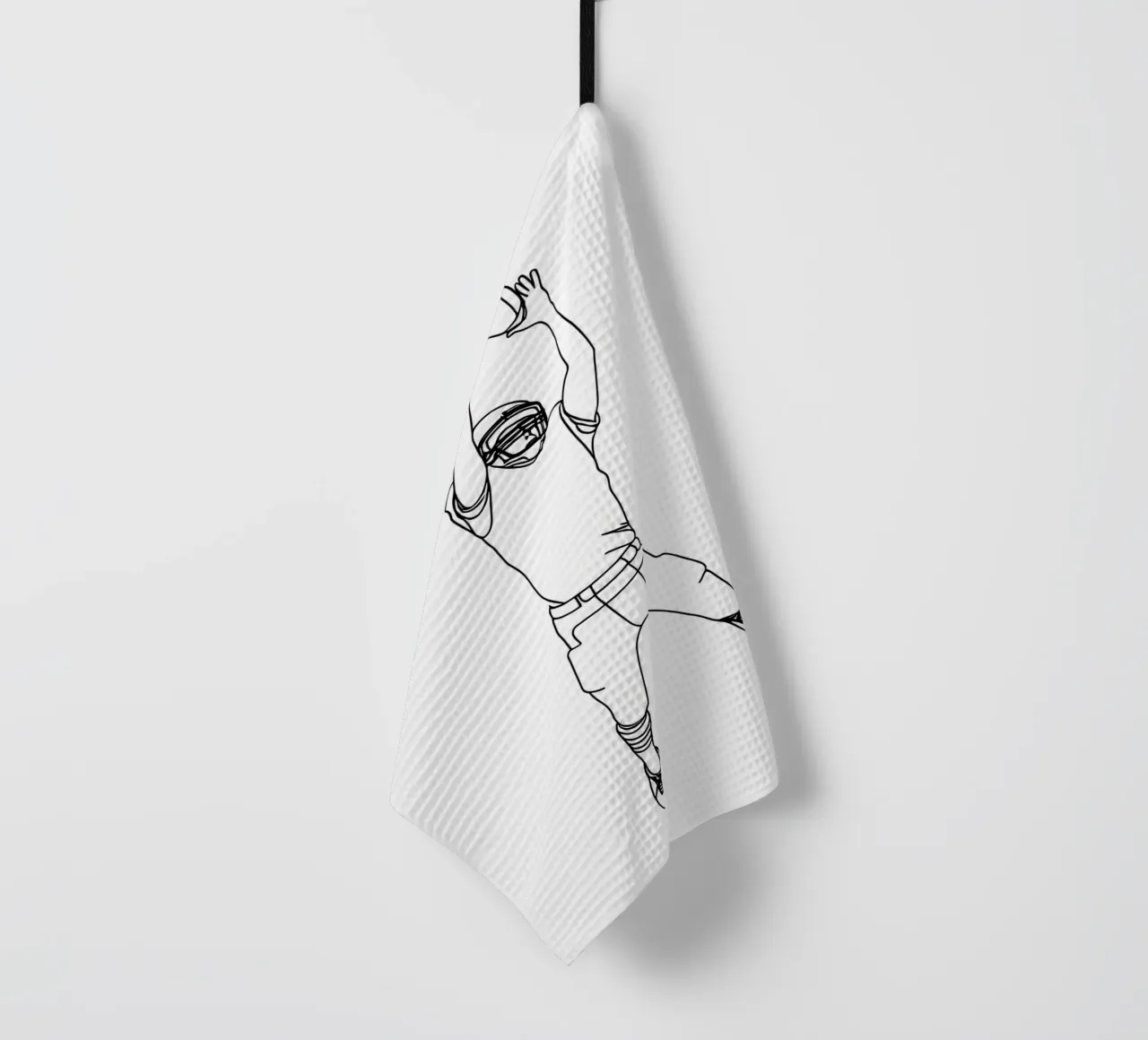Giocatore di calcio - Line Art minimalista canovaccio da cucina da Viv Line Art
