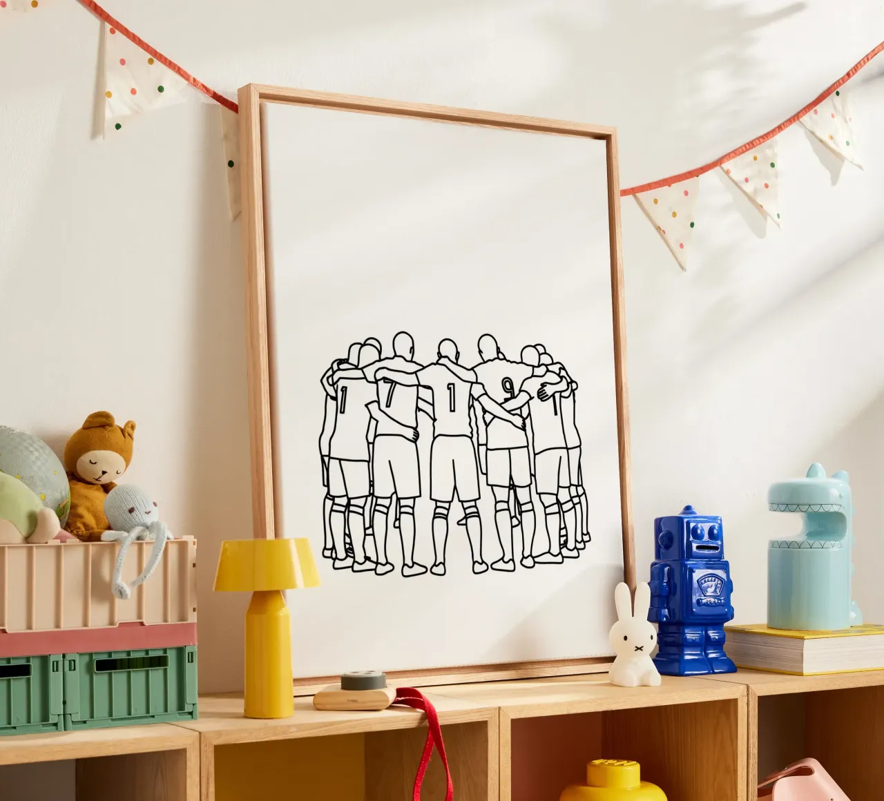 Pianificazione del team - Line art minimalista tela con Cornice a cassetta da Viv Line Art