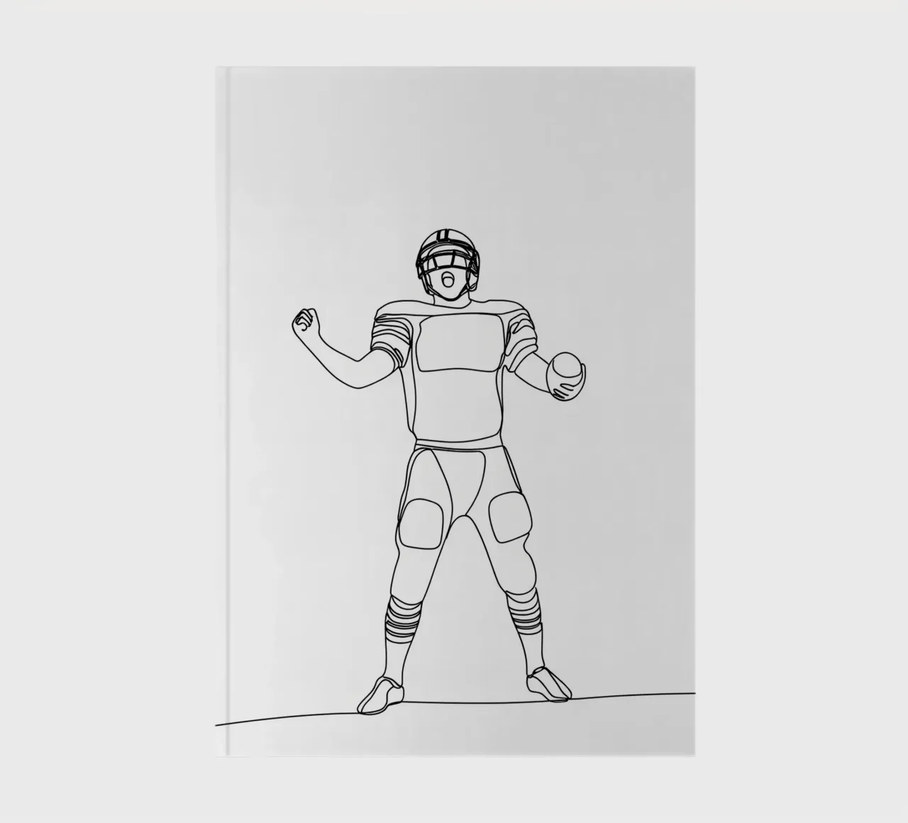 Football Player - Minimalist Line Art notebook by Viv Line Art
