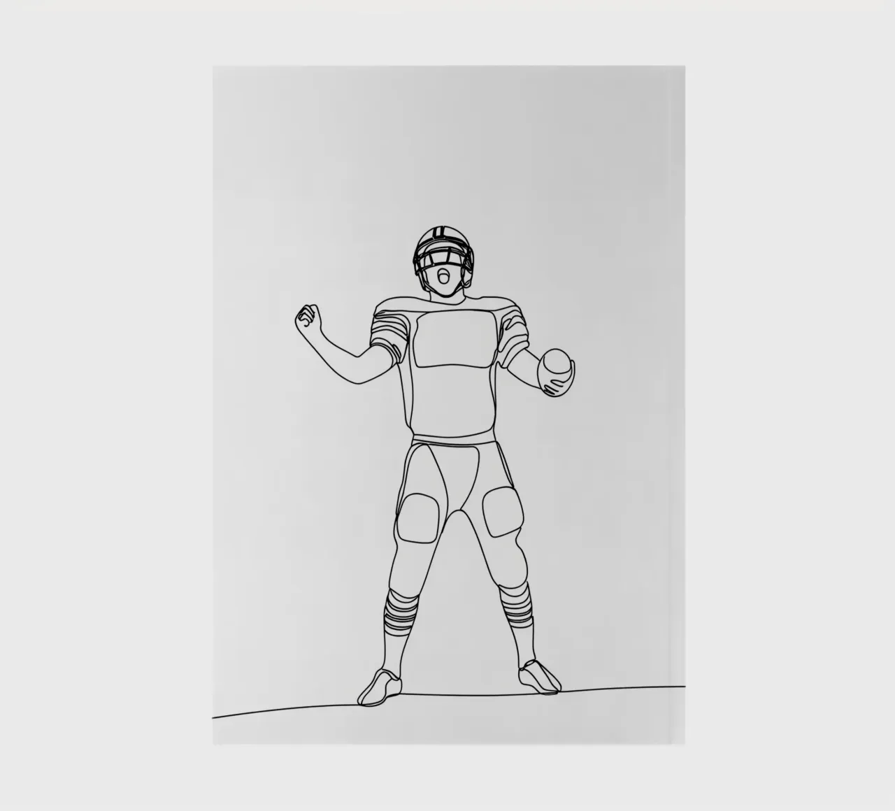 Football Player - Minimalist Line Art notebook by Viv Line Art