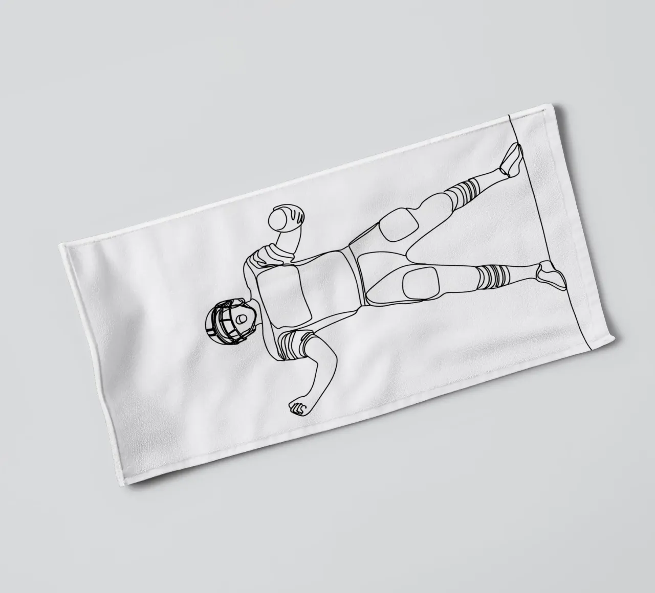 Giocatore di calcio - Line Art minimalista asciugamano da bagno da Viv Line Art