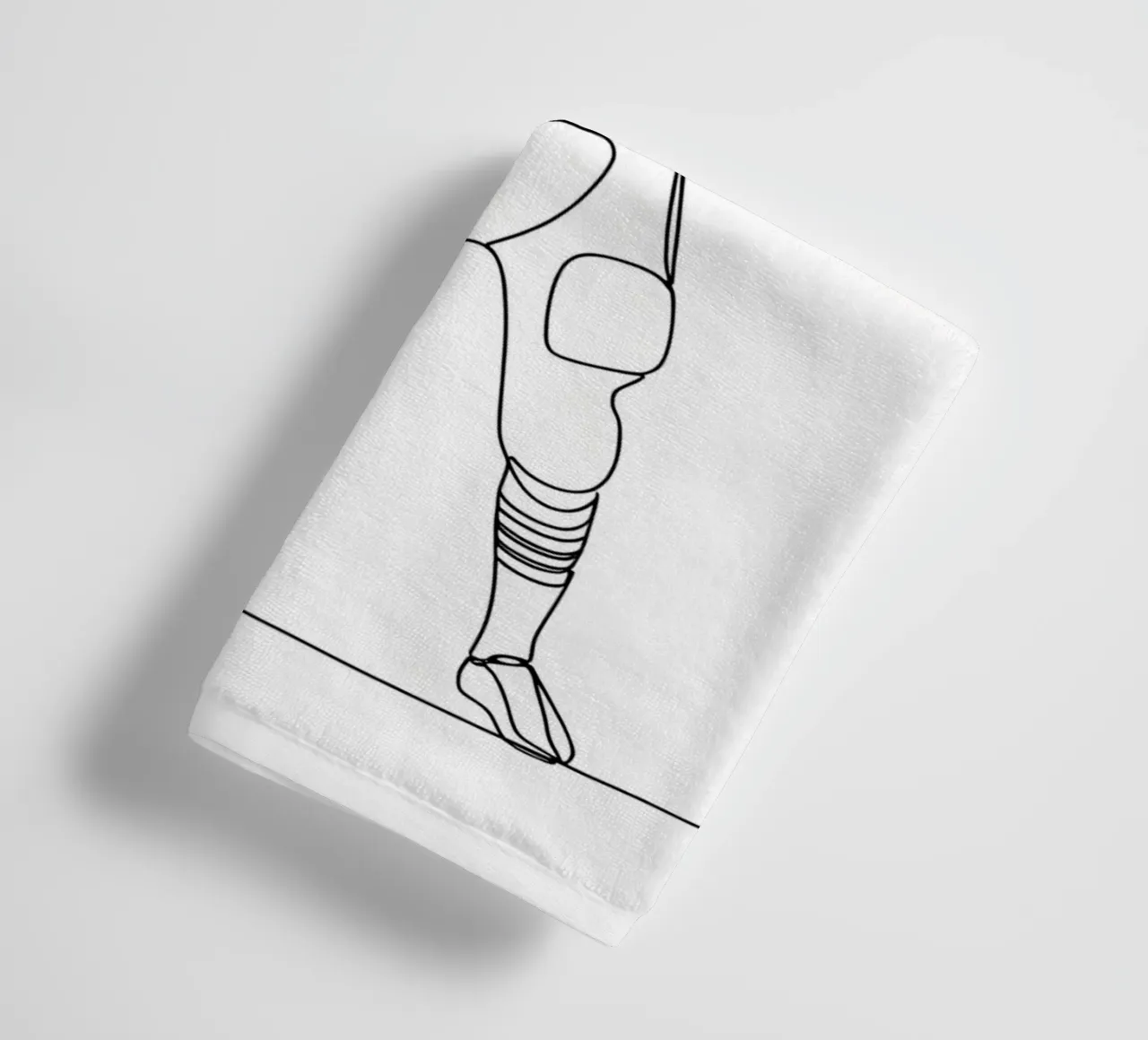 Giocatore di calcio - Line Art minimalista asciugamano da bagno da Viv Line Art