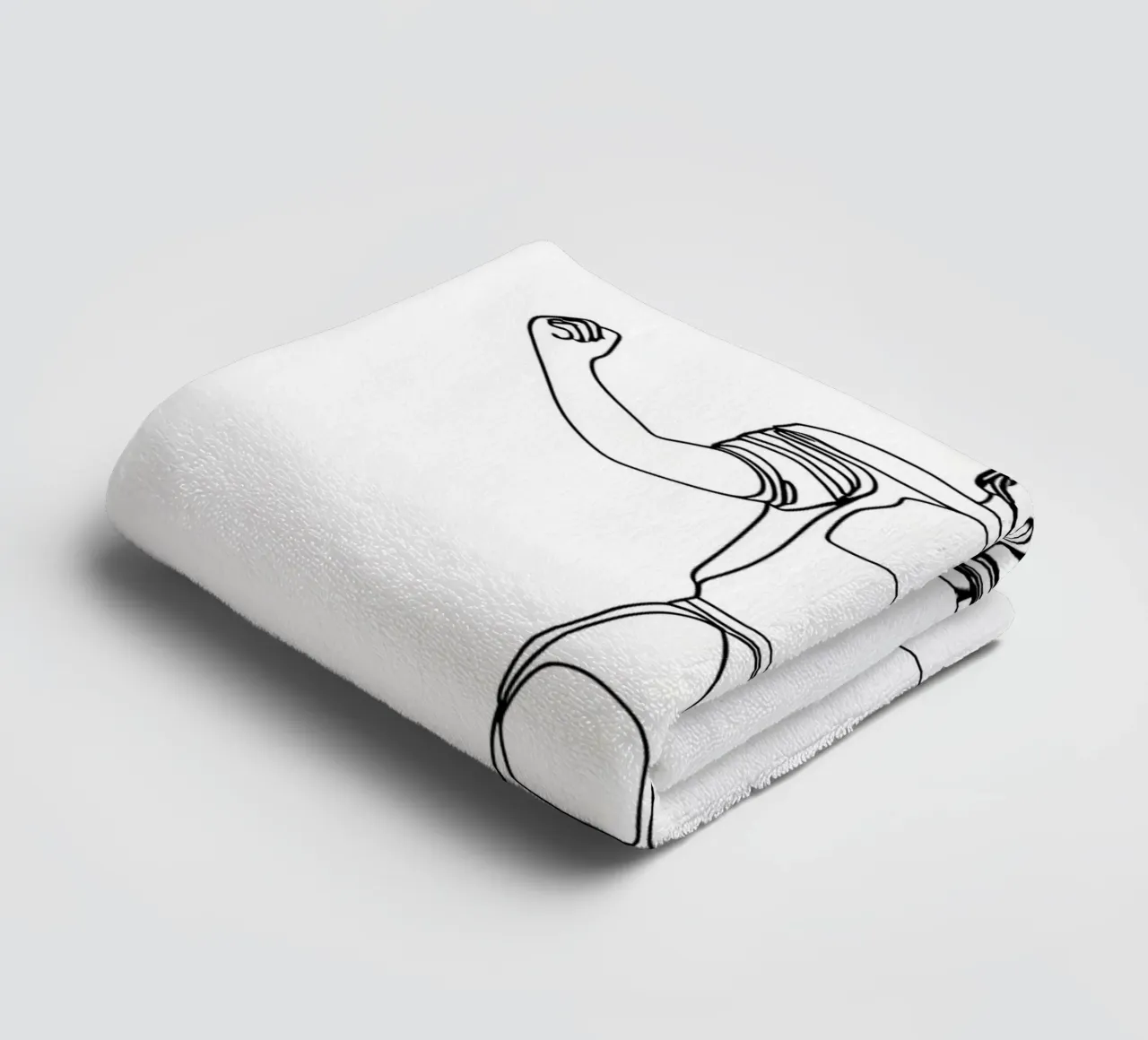 Giocatore di calcio - Line Art minimalista asciugamano da bagno da Viv Line Art