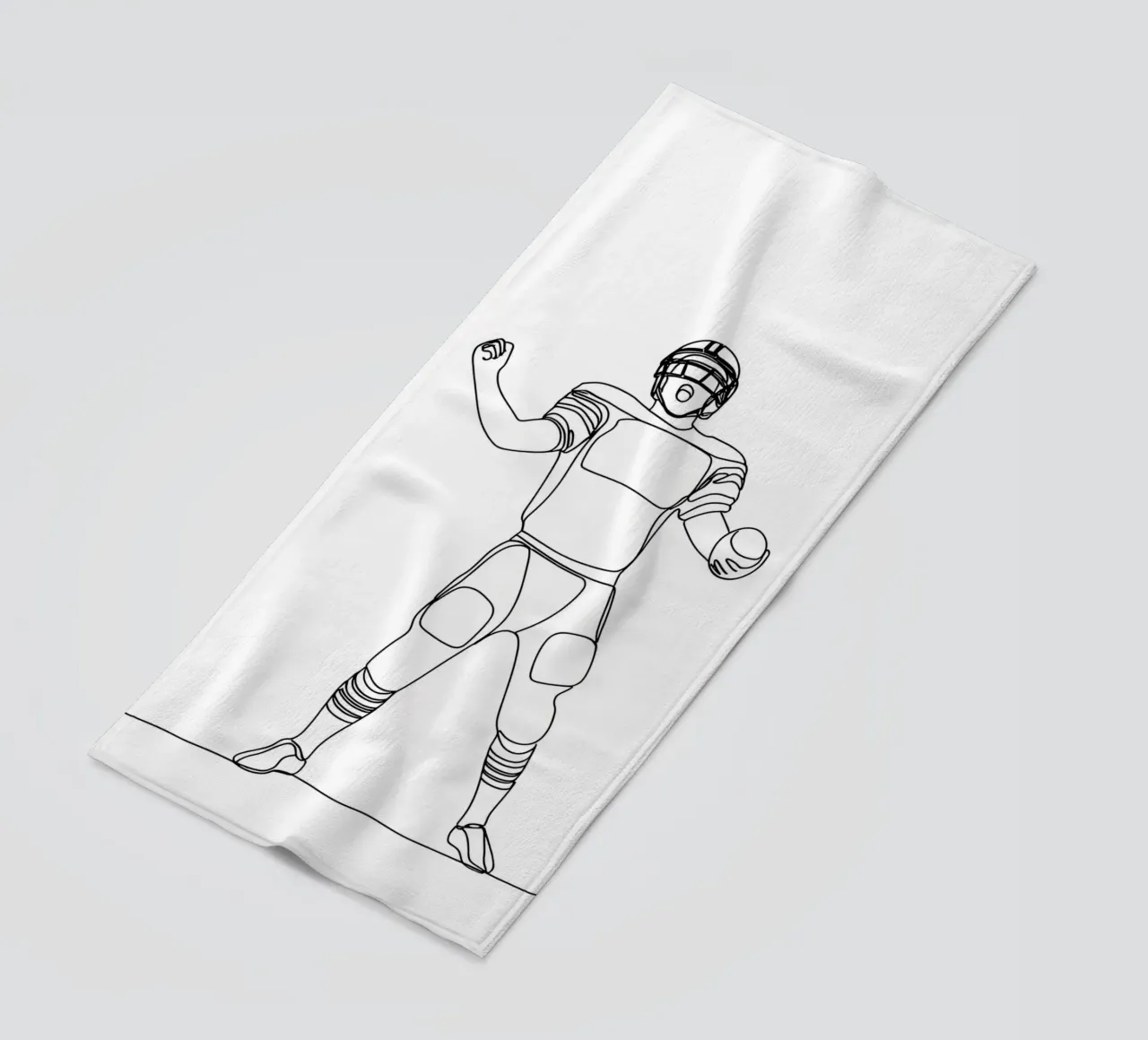 Giocatore di calcio - Line Art minimalista telo mare da Viv Line Art
