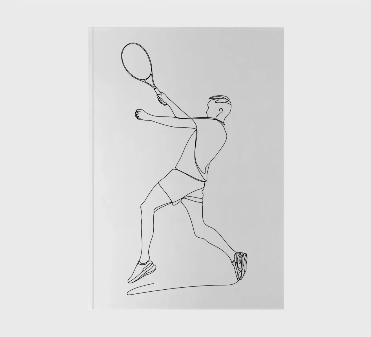 Tennis Player - Minimalist Line Art notebook by Viv Line Art