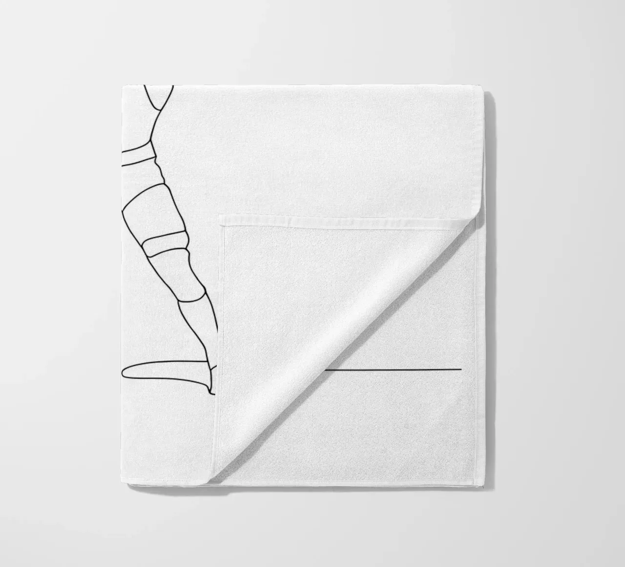 Weightlifting - Minimalist Line Art beach towel by Viv Line Art