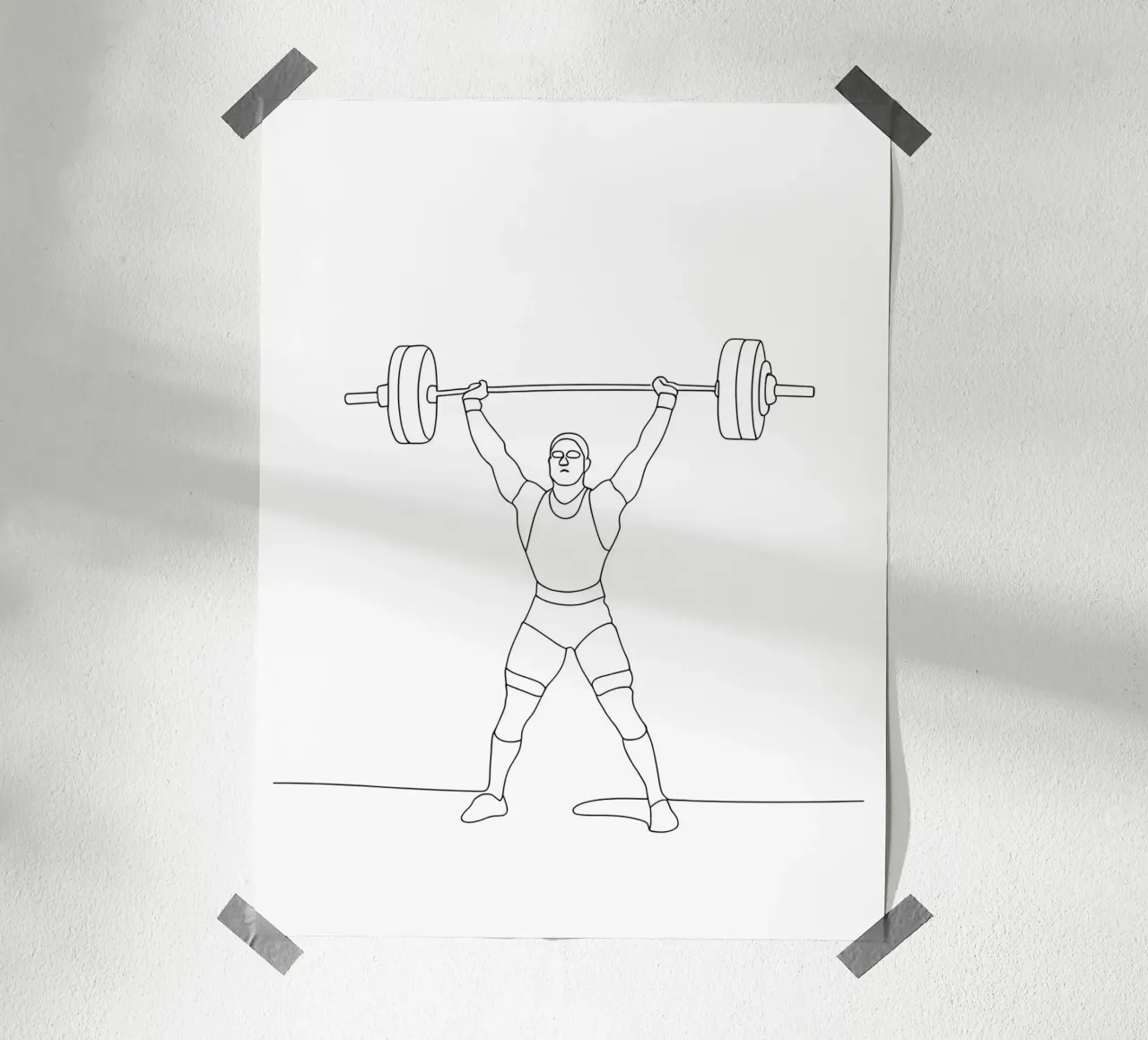 Weightlifting - Minimalist Line Art poster by Viv Line Art