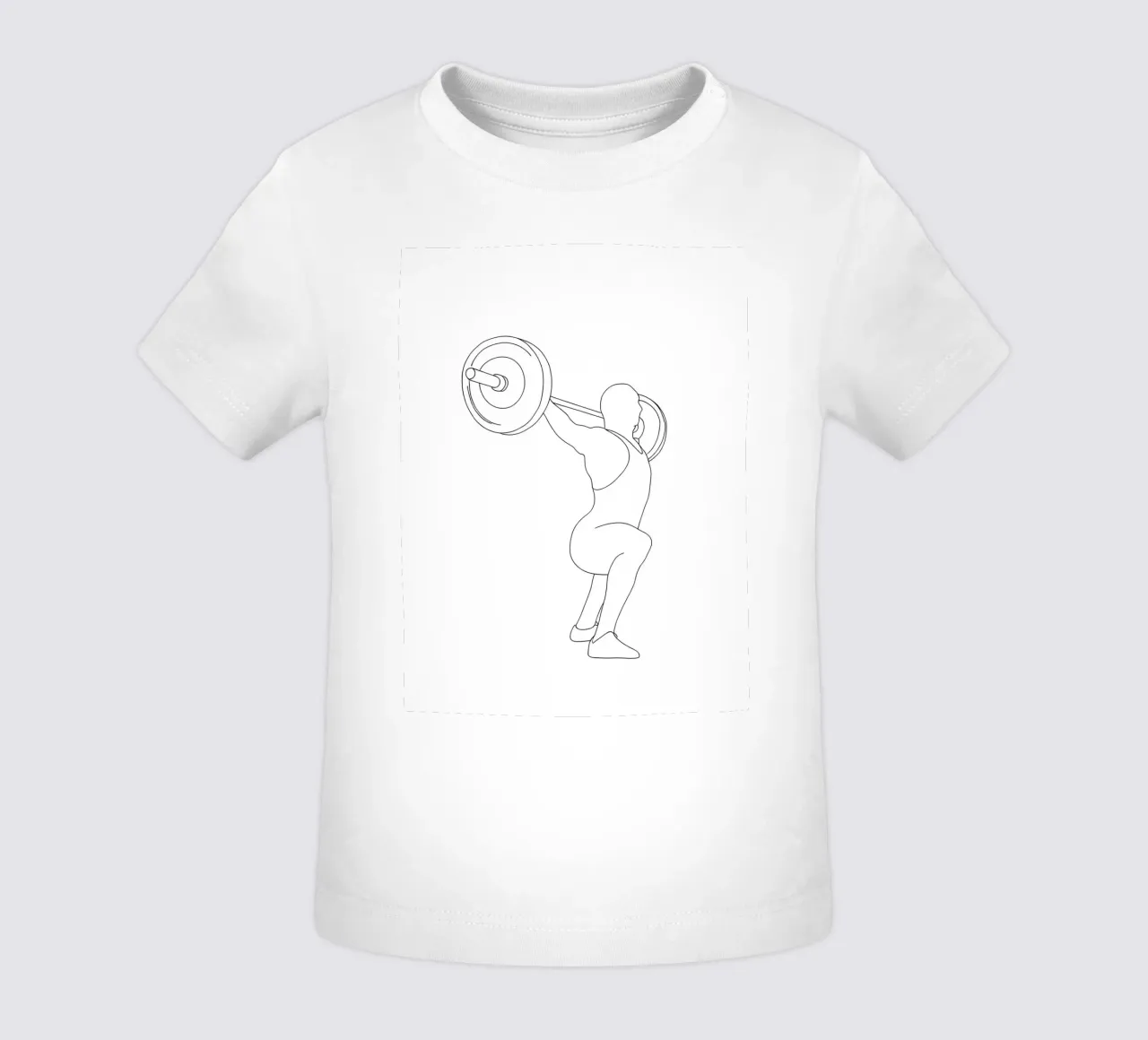 Gewichtheben - Minimalistische Linienkunst Baby T-Shirt von Viv Line Art