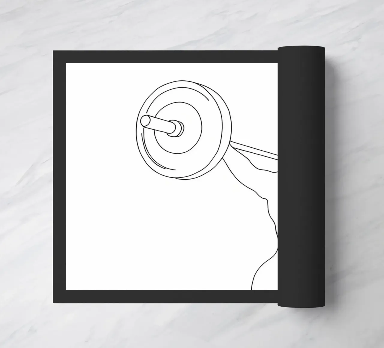 Sollevamento pesi - Line art minimalista zerbino da Viv Line Art