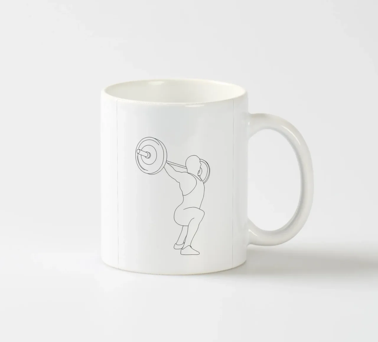 Weightlifting - Minimalist Line Art ceramic mug by Viv Line Art