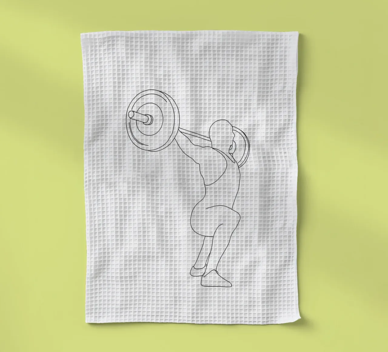 Weightlifting - Minimalist Line Art tea towel by Viv Line Art
