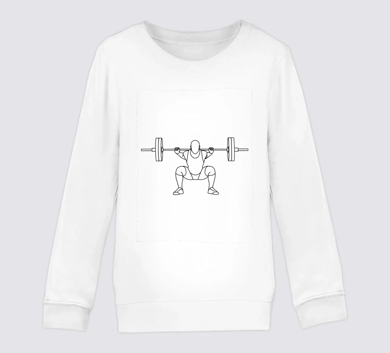 Weightlifting - Minimalist Line Art kids sweatshirt by Viv Line Art
