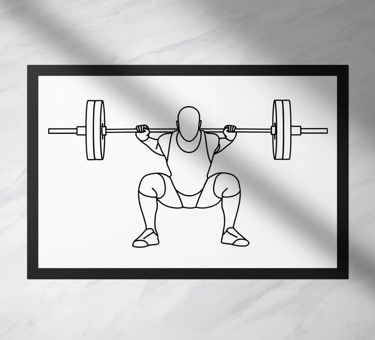 Sollevamento pesi - Line art minimalista zerbino da Viv Line Art