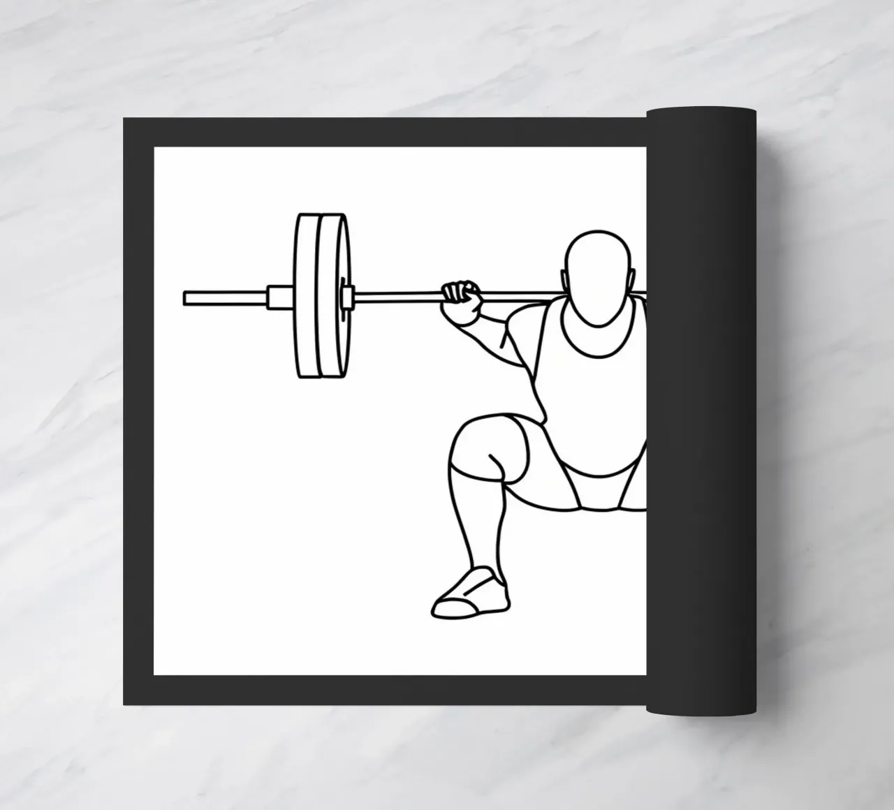 Sollevamento pesi - Line art minimalista zerbino da Viv Line Art