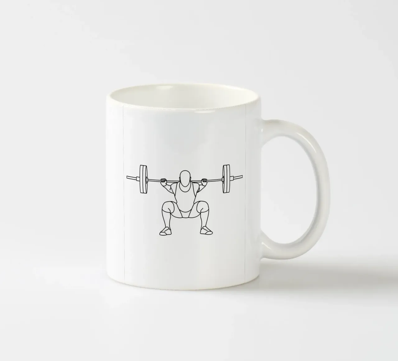 Sollevamento pesi - Line art minimalista tazza in ceramica da Viv Line Art