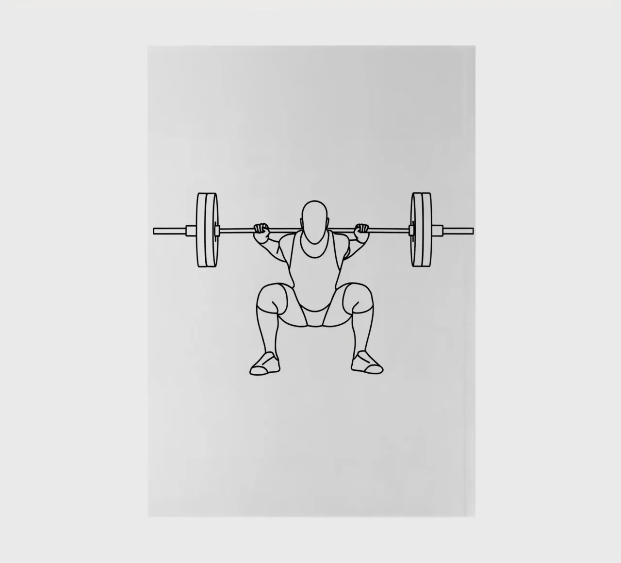 Weightlifting - Minimalist Line Art notebook by Viv Line Art