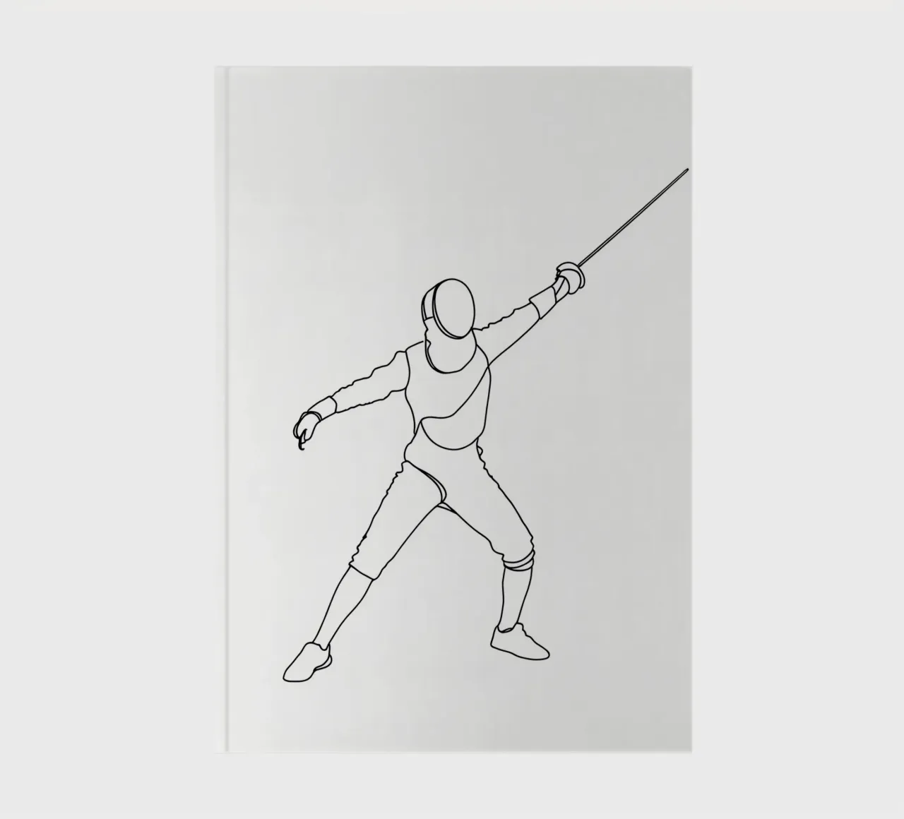 Fencer Winning - Minimalist Line Art notebook by Viv Line Art