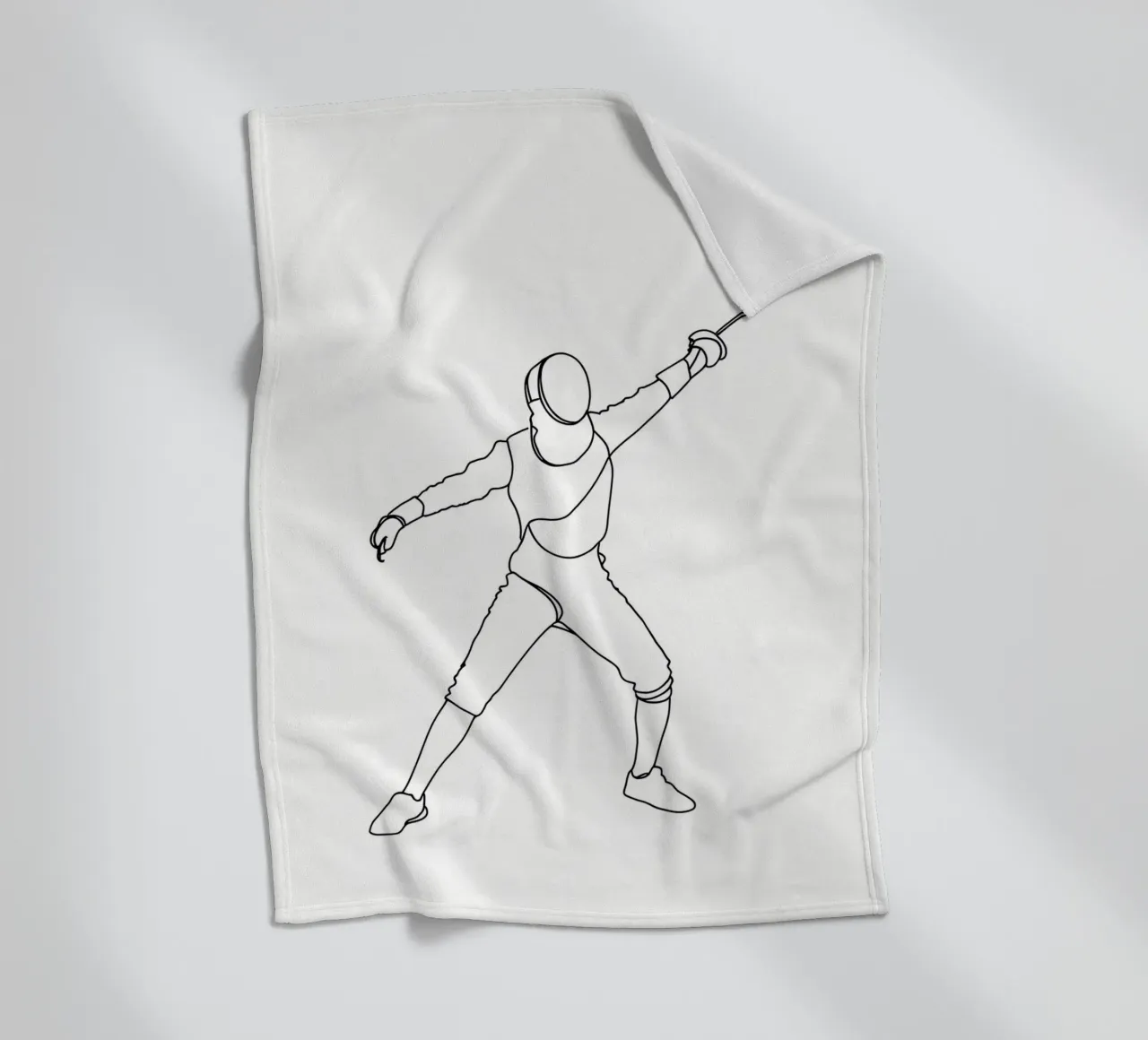 L'atleta che vince - Line art minimalista coperta in pile da Viv Line Art