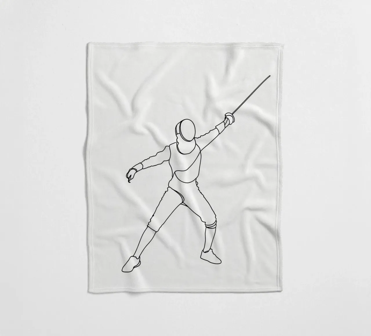 L'atleta che vince - Line art minimalista coperta in pile da Viv Line Art