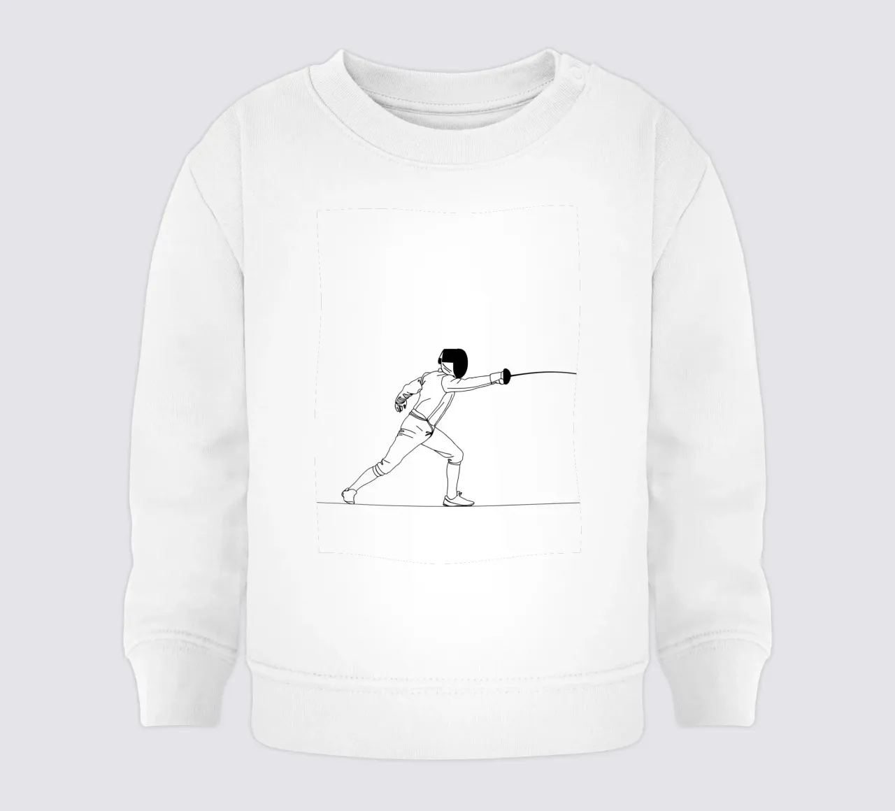 Fencer - Line art minimalista felpa neonato da Viv Line Art