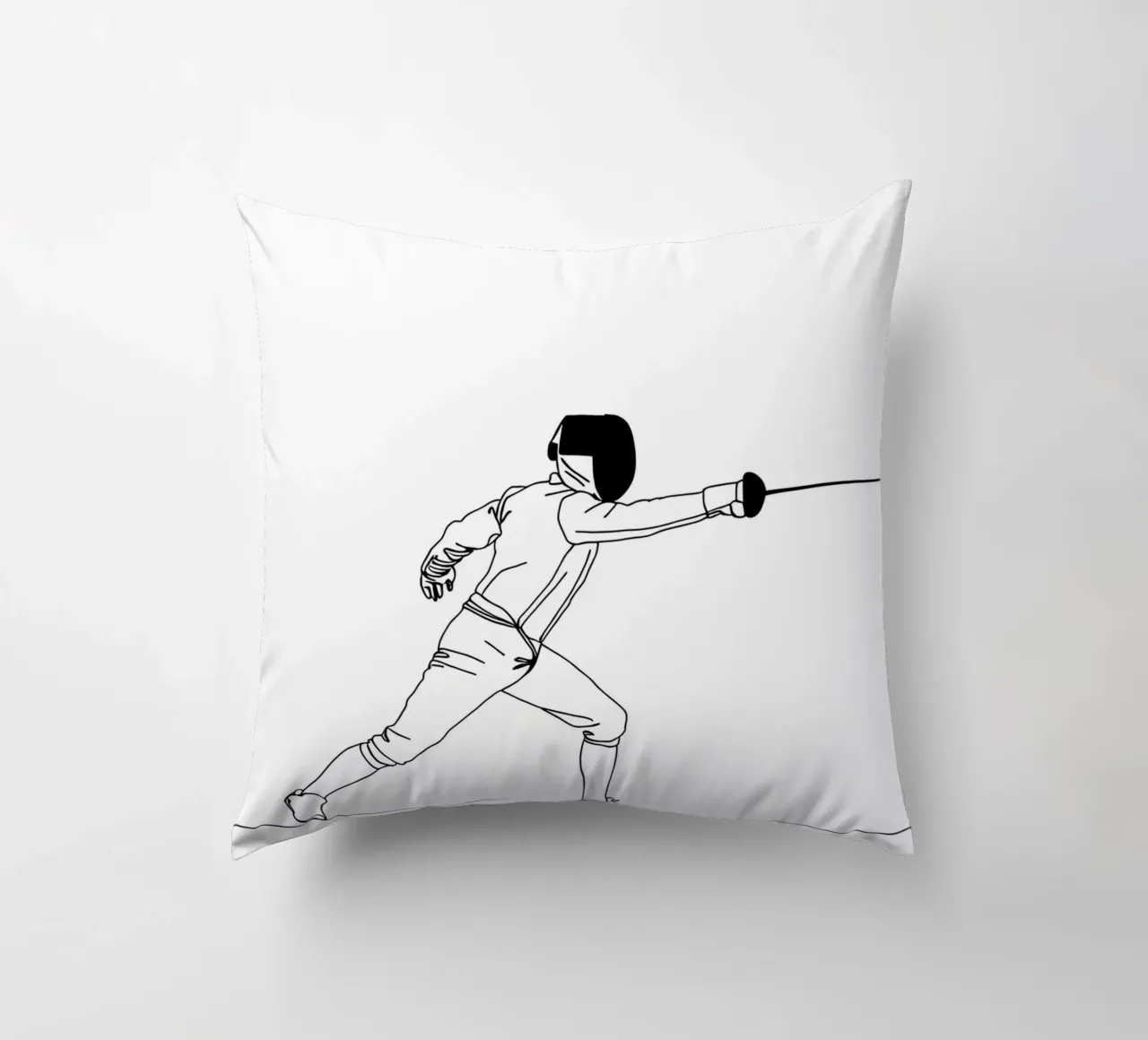 Fencer - Line art minimalista cuscino da Viv Line Art