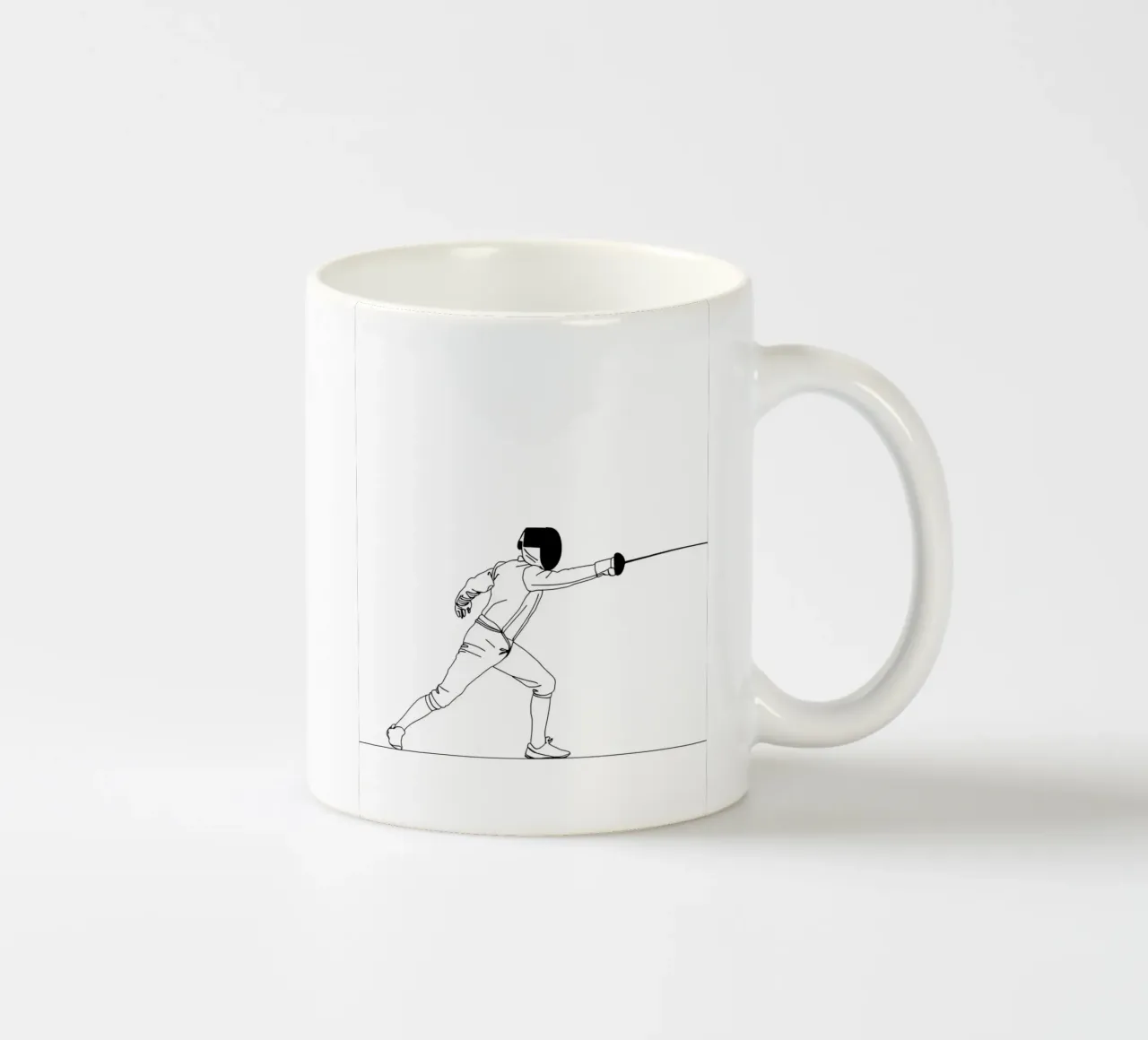 Fencer - Line art minimalista tazza in ceramica da Viv Line Art