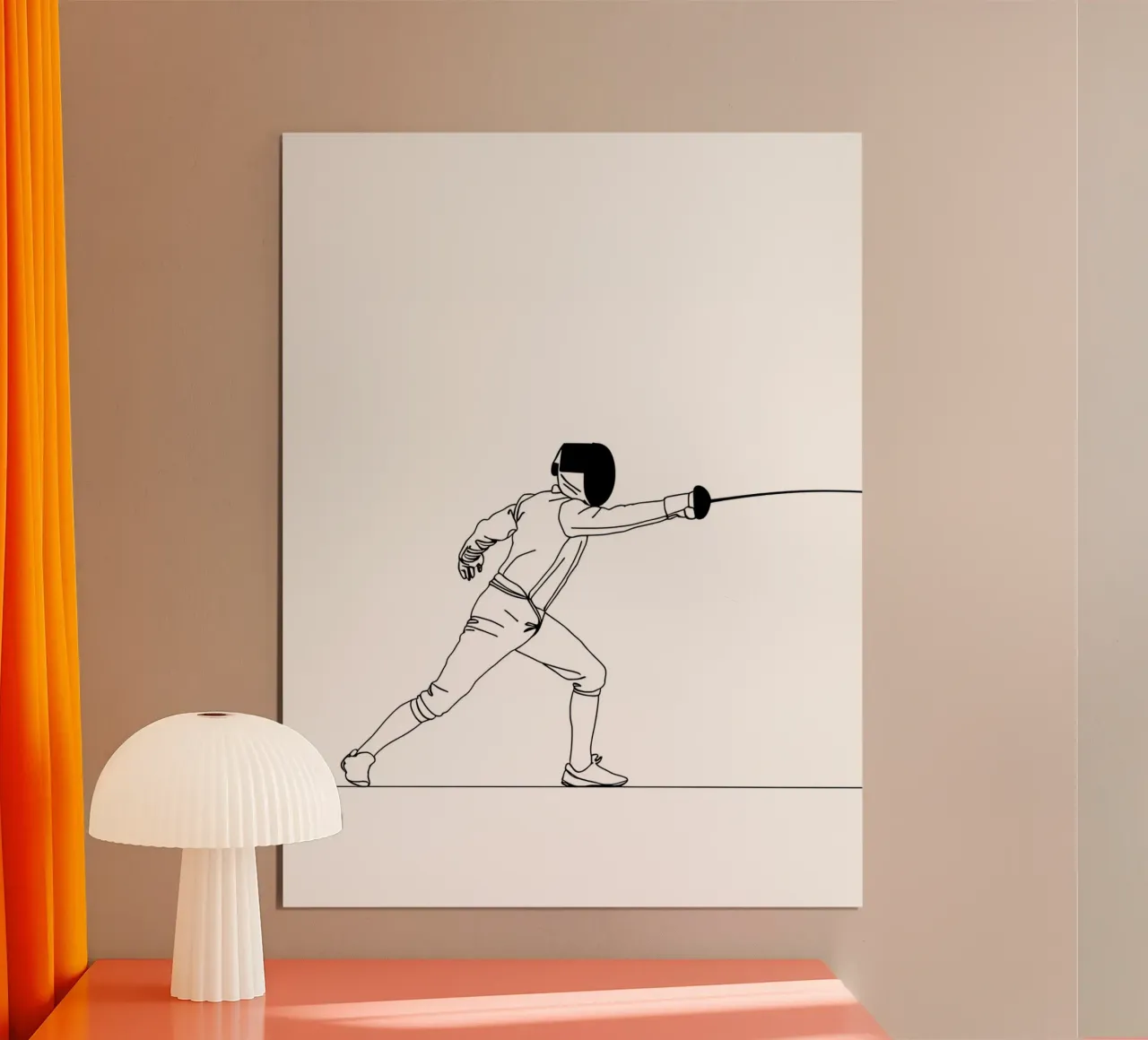 Fencer - Line art minimalista poster da Viv Line Art