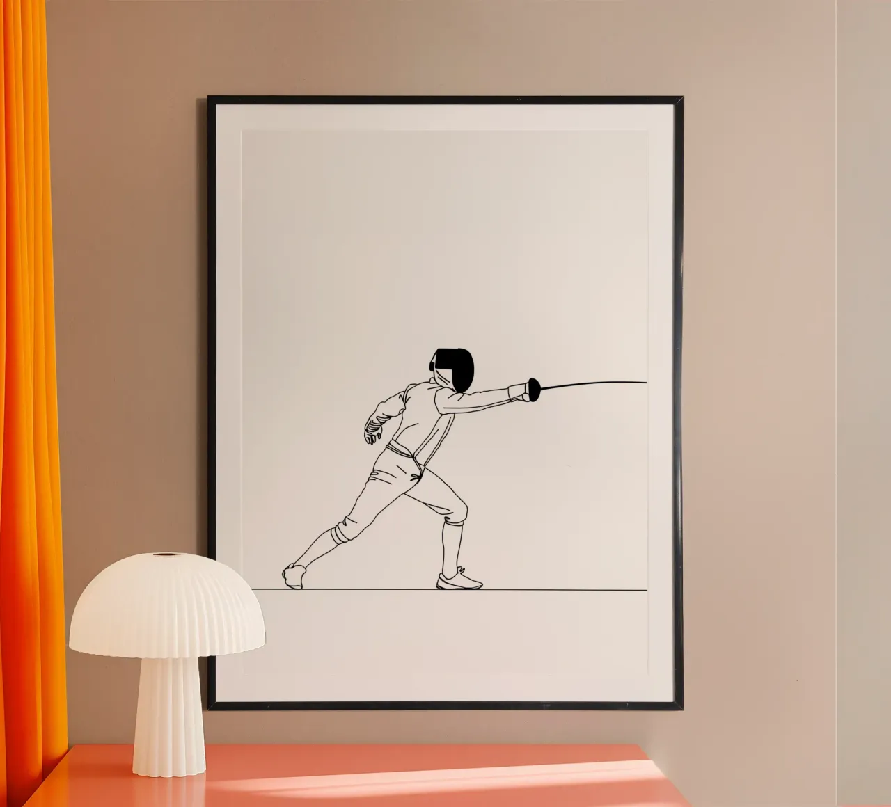 Fencer - Line art minimalista poster da Viv Line Art