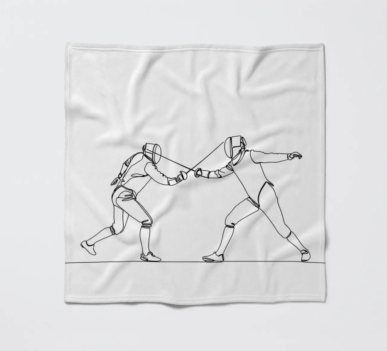 Duello tra schermidori - Line Art minimalista coperta in pile da Viv Line Art