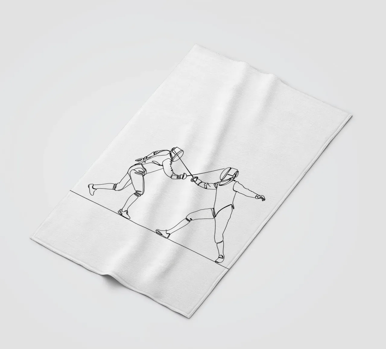 Duello tra schermidori - Line Art minimalista coperta in pile da Viv Line Art