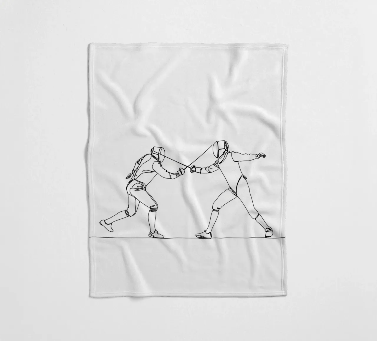 Duello tra schermidori - Line Art minimalista coperta in pile da Viv Line Art