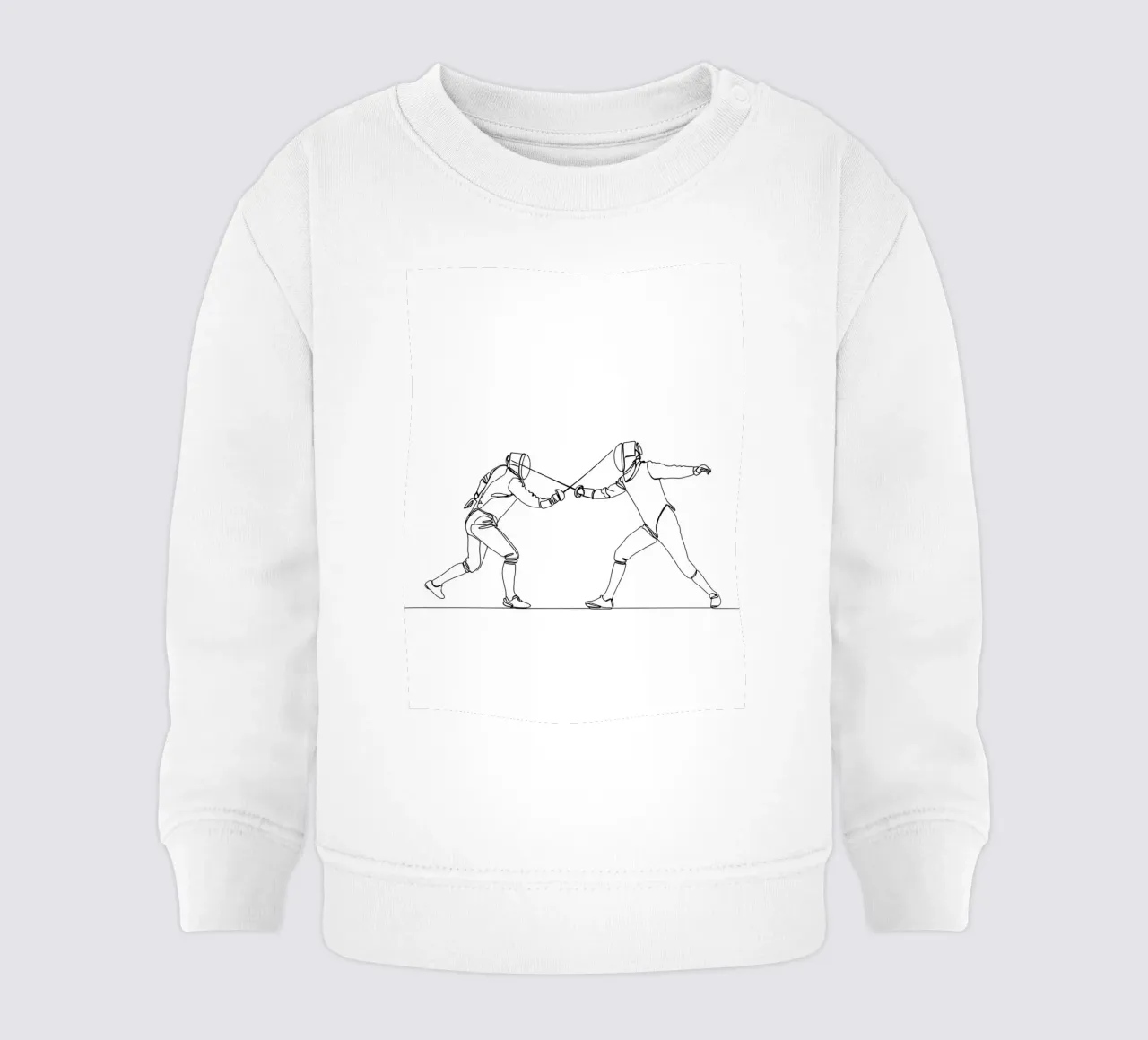 Duello tra schermidori - Line Art minimalista felpa neonato da Viv Line Art