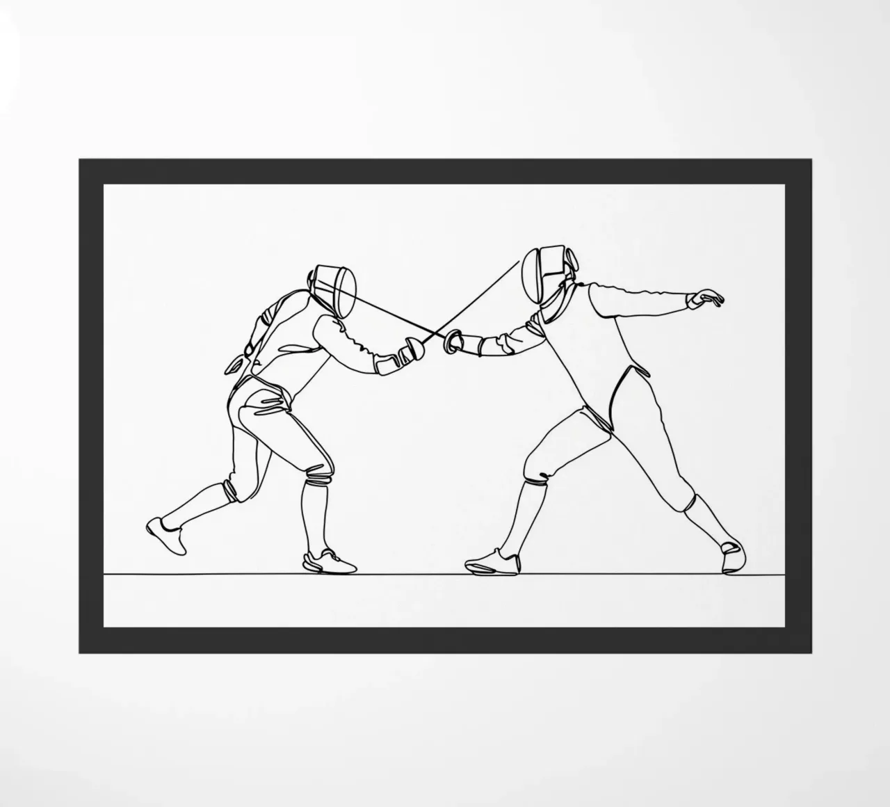 Duello tra schermidori - Line Art minimalista zerbino da Viv Line Art
