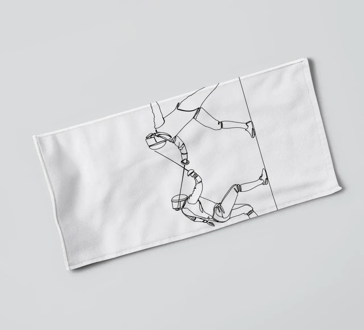 Duello tra schermidori - Line Art minimalista asciugamano da bagno da Viv Line Art