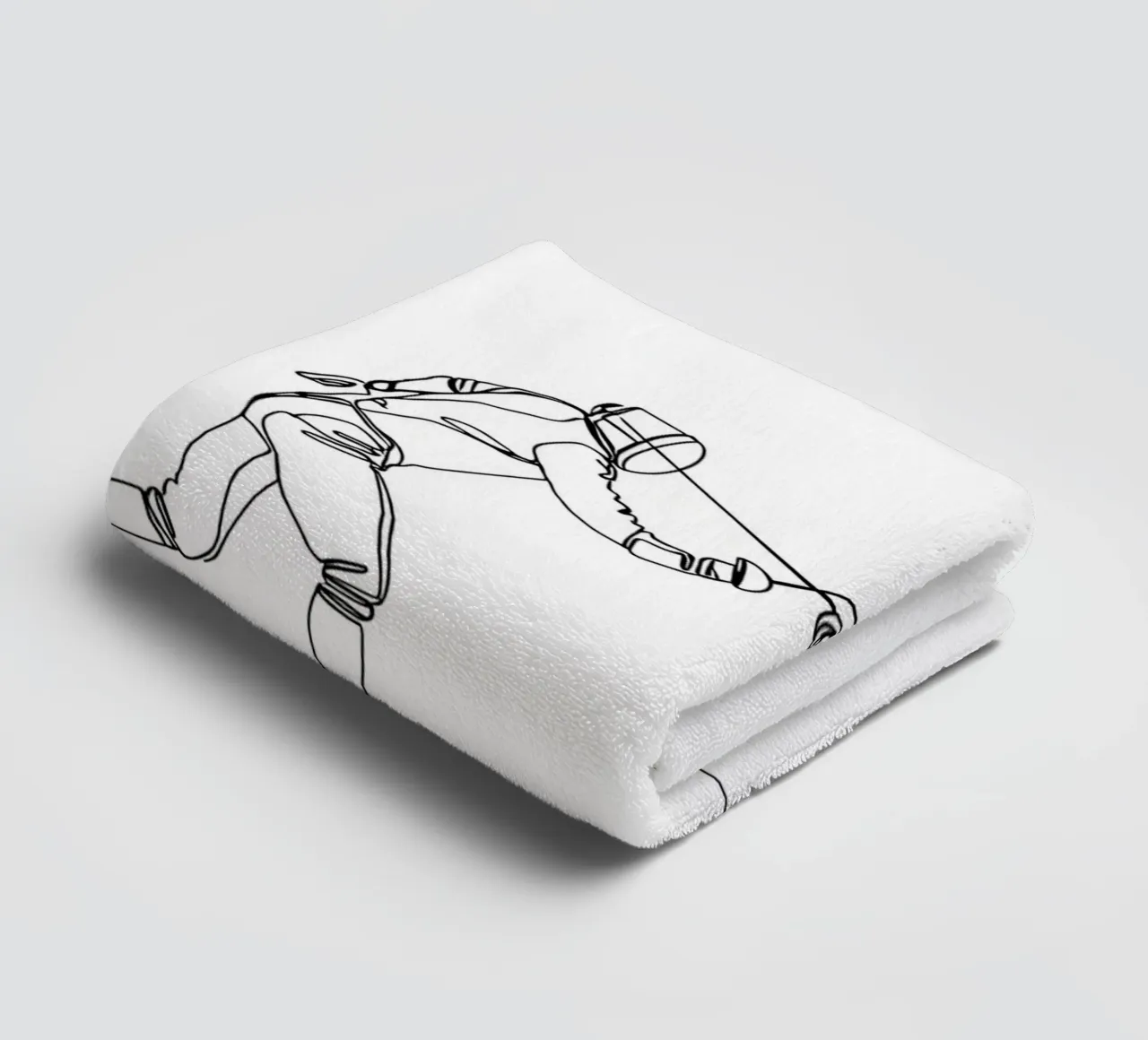 Duello tra schermidori - Line Art minimalista asciugamano da bagno da Viv Line Art