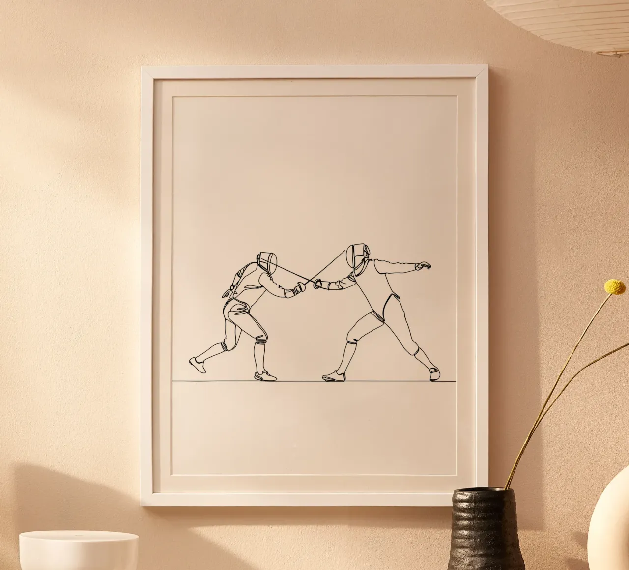 Duello tra schermidori - Line Art minimalista poster da Viv Line Art