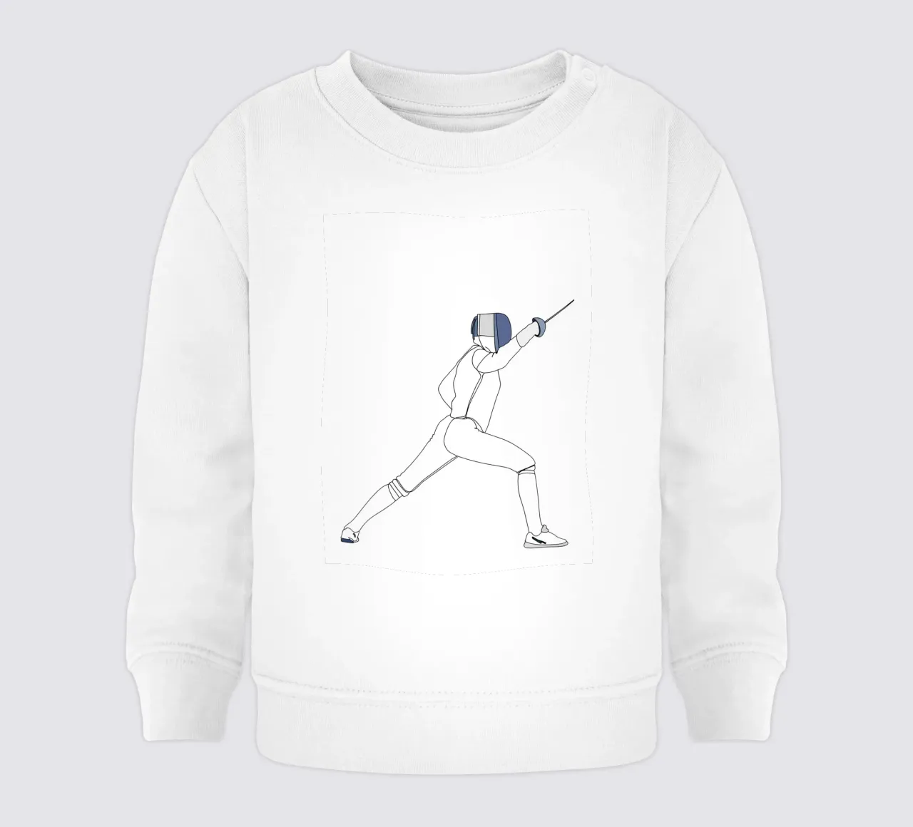 Fencer - Line art minimalista felpa neonato da Viv Line Art