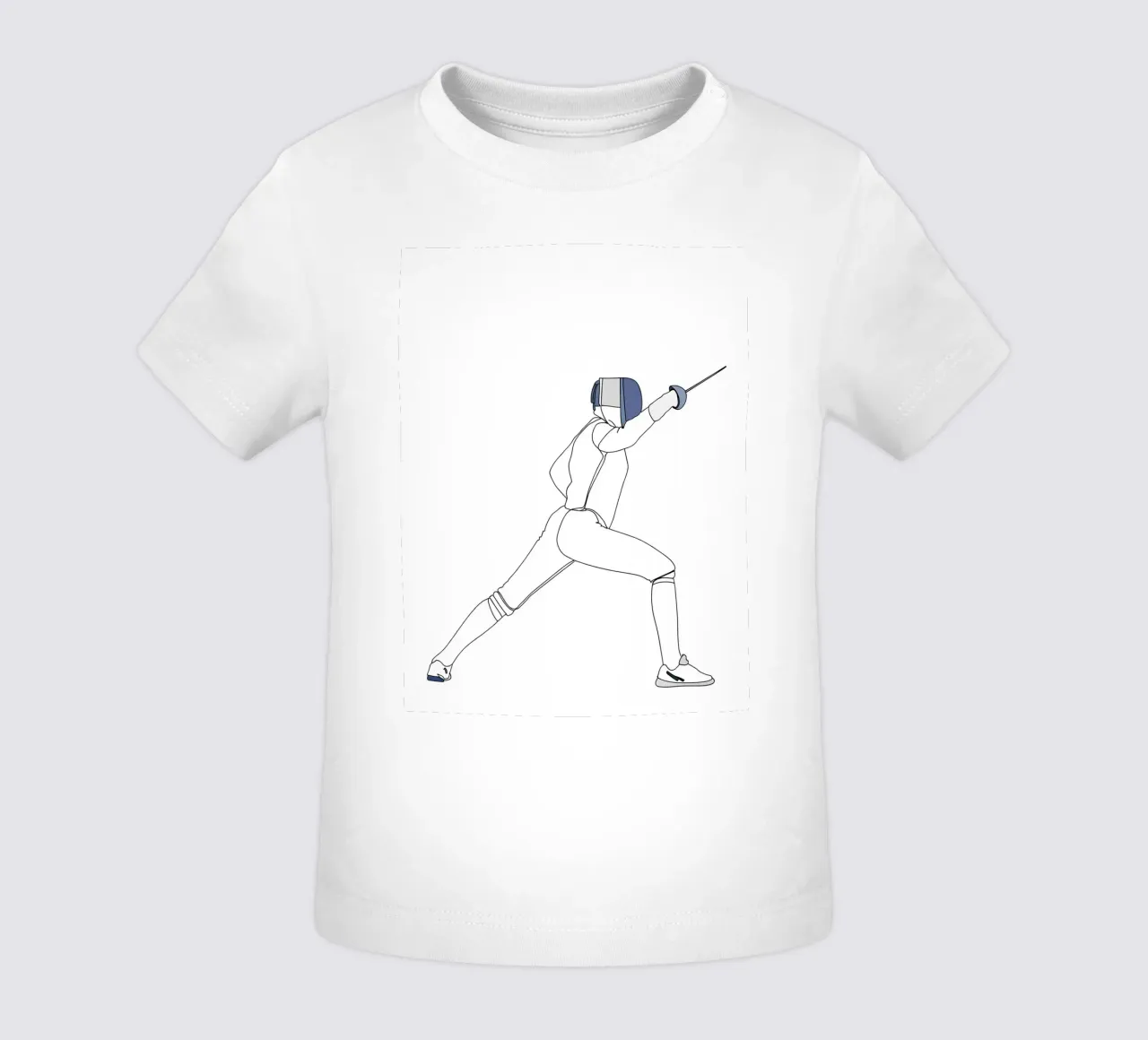 Fencer - Minimalist Line Art baby t-shirt by Viv Line Art