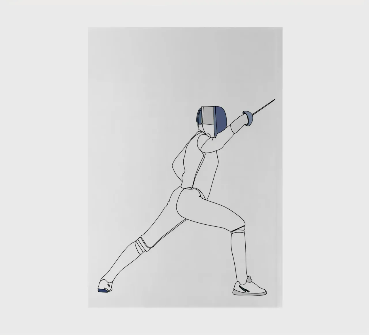 Fencer - Minimalist Line Art notebook by Viv Line Art