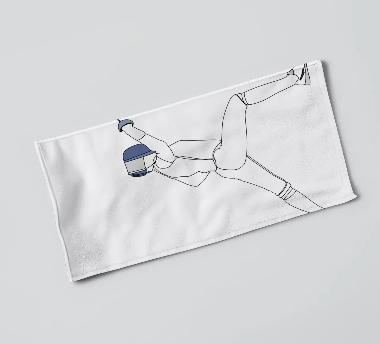 Fencer - Line art minimalista asciugamano da bagno da Viv Line Art