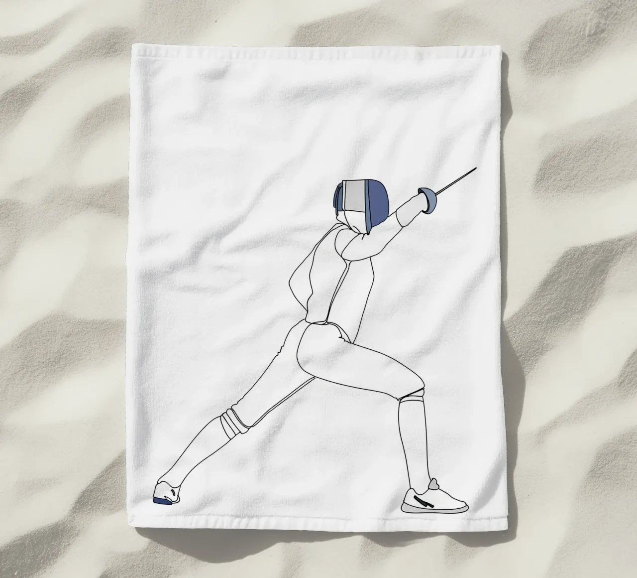 Fencer - Line art minimalista telo mare da Viv Line Art