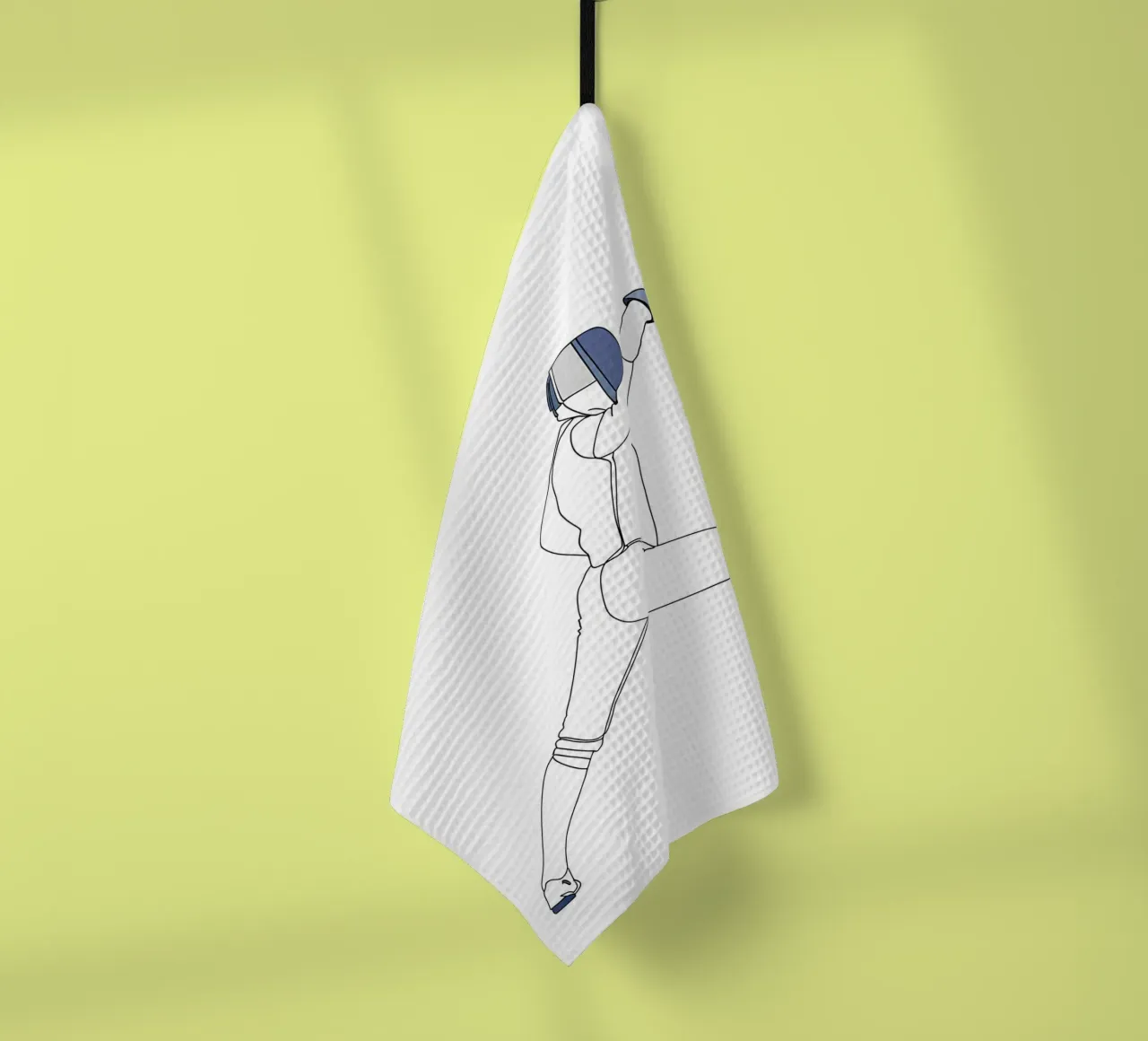 Fencer - Minimalist Line Art tea towel by Viv Line Art