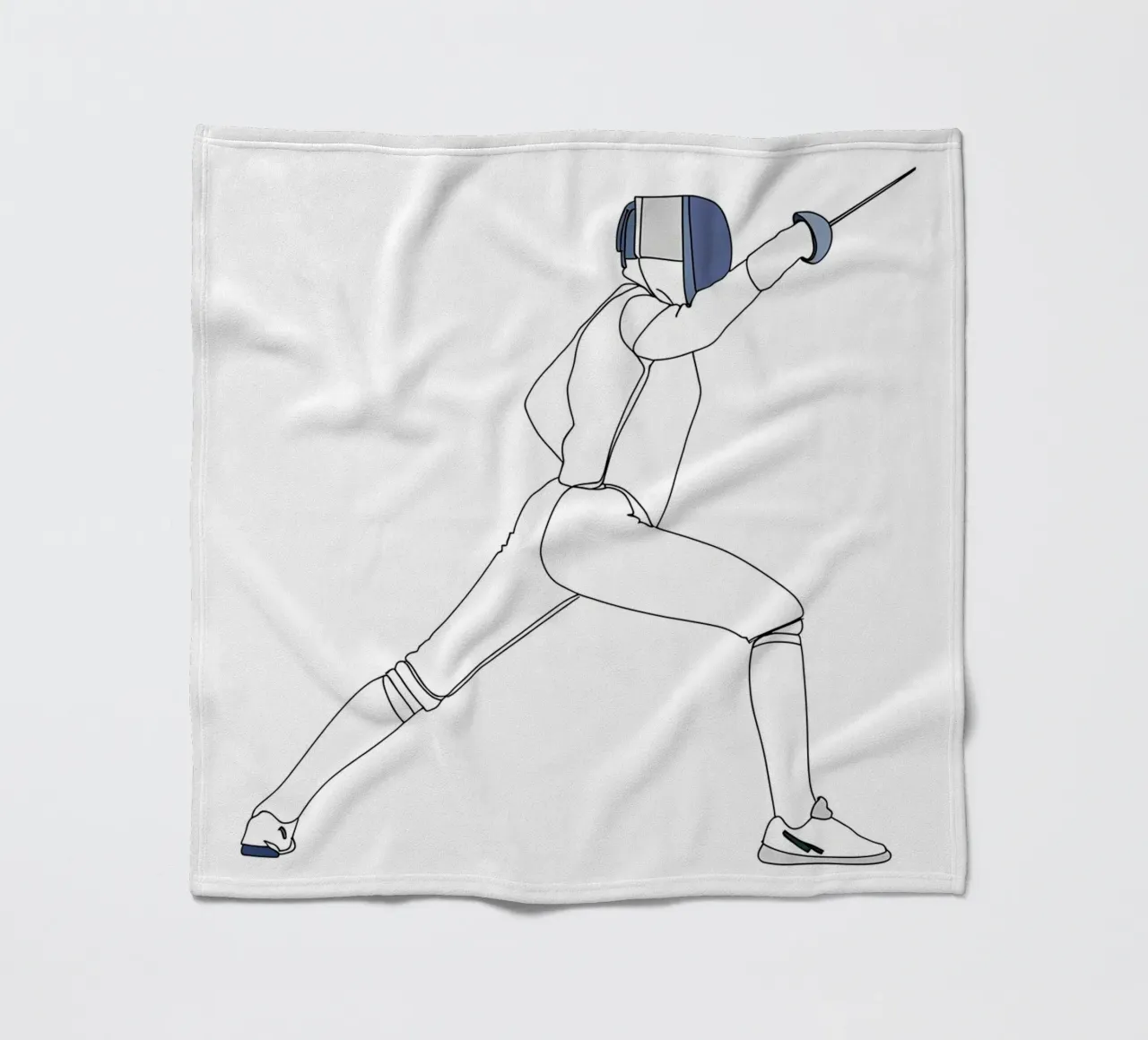 Fencer - Minimalist Line Art fleece blanket by Viv Line Art