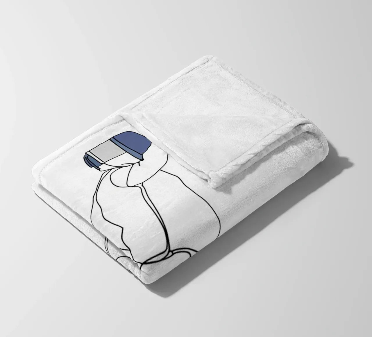 Fencer - Minimalist Line Art fleece blanket by Viv Line Art
