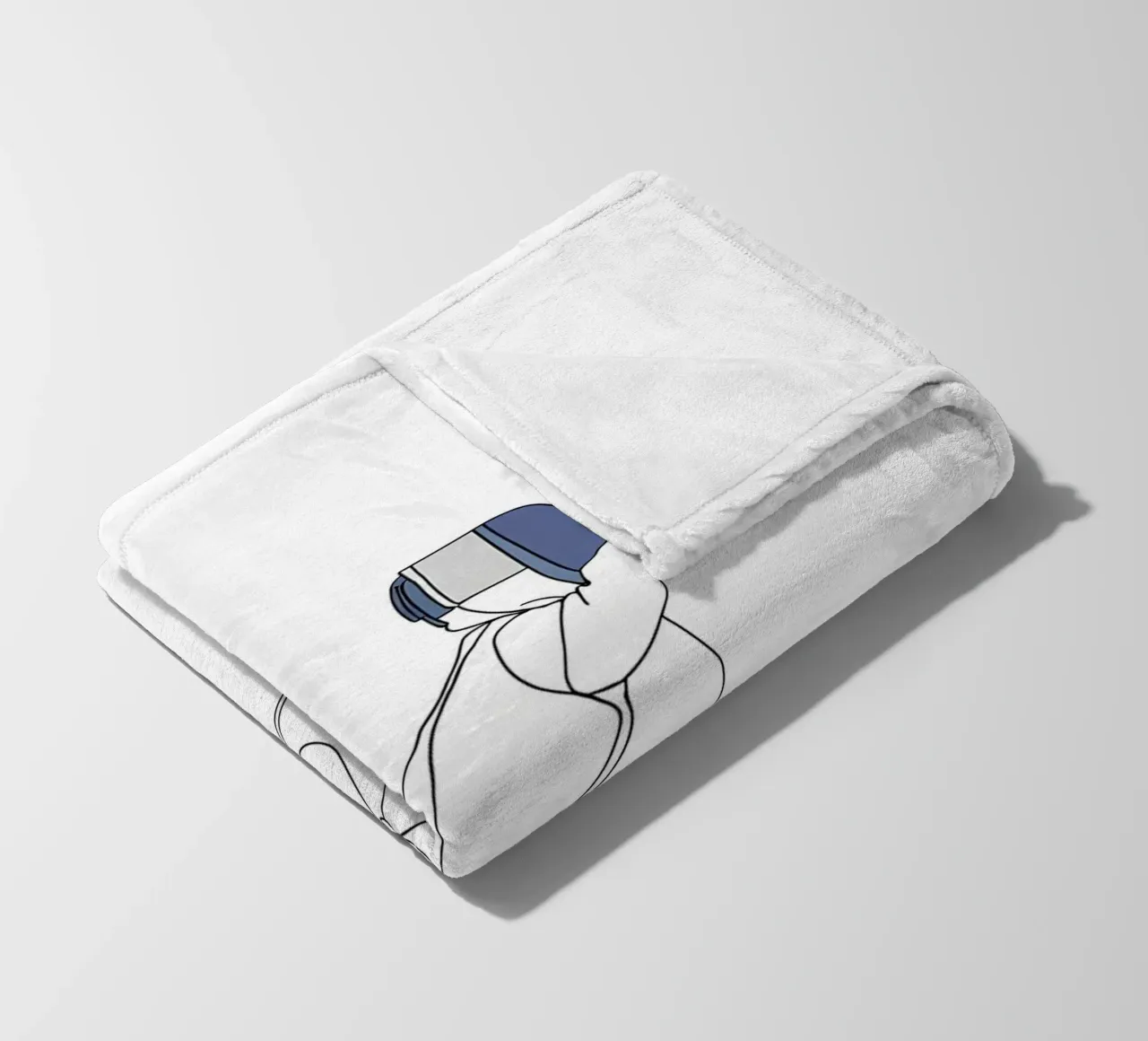 Fencer - Minimalist Line Art fleece blanket by Viv Line Art
