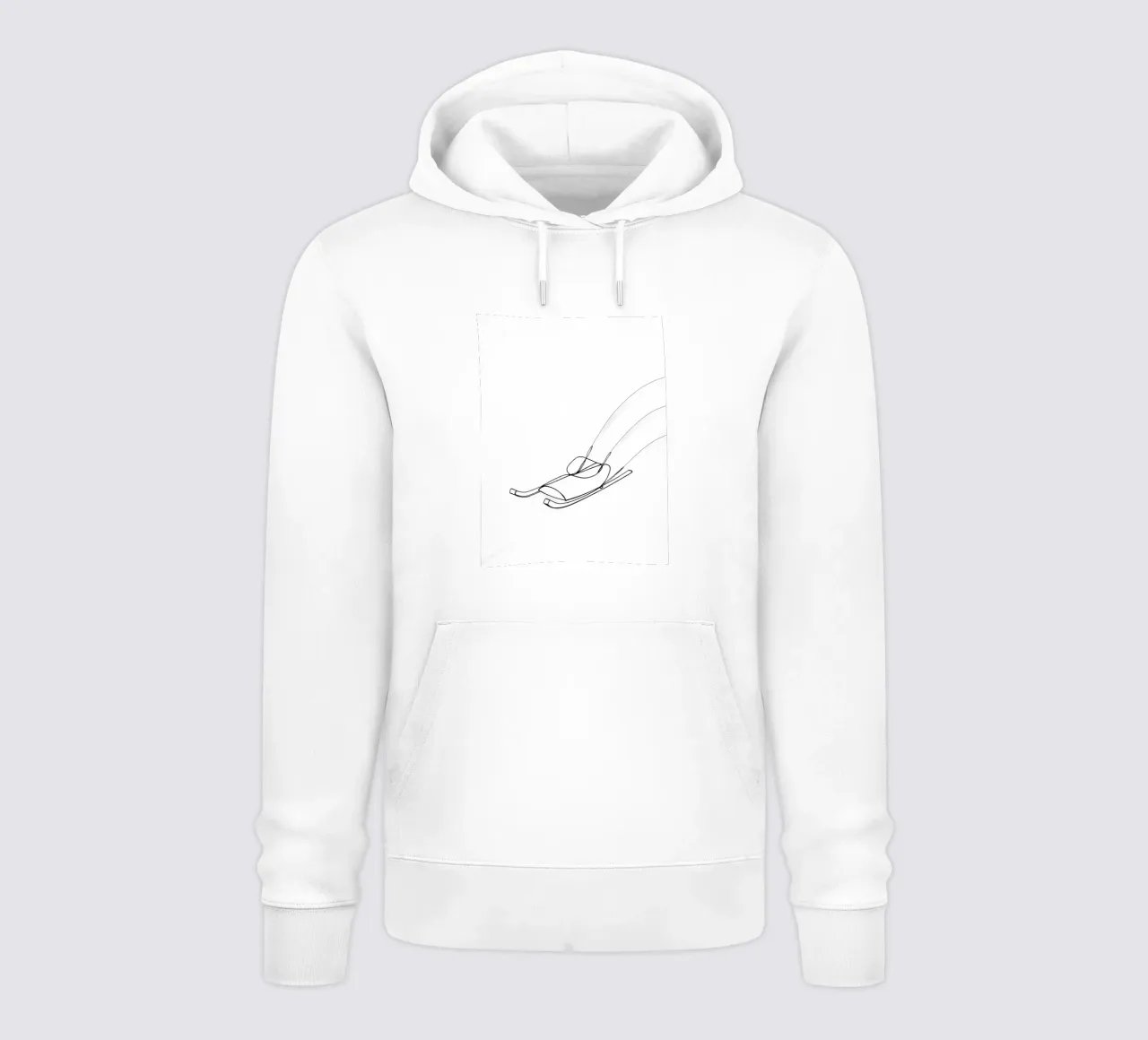 Slitta - Line art minimalista felpa con cappuccio da Viv Line Art