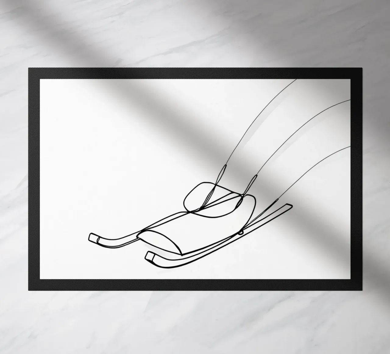 Sleigh - Minimalist Line Art doormat by Viv Line Art